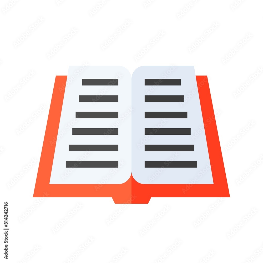 Open book vector illustration, flat style icon Open book vector illustration, flat style icon