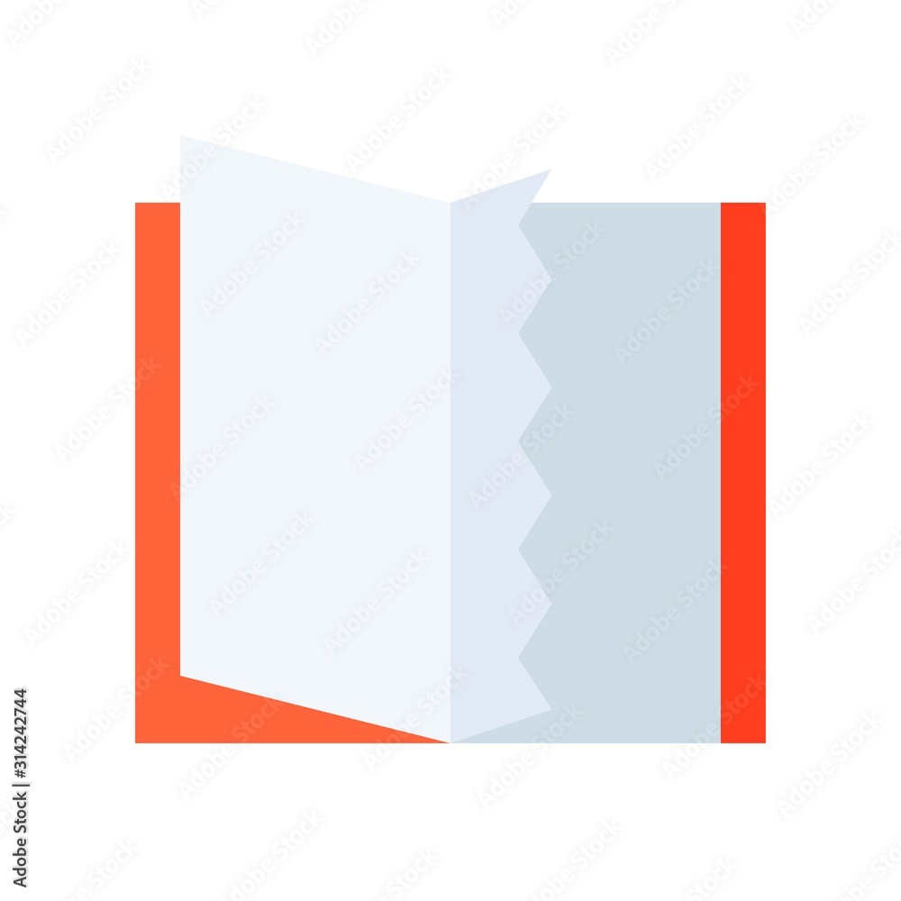 Book with missing page vector, flat style icon Book with missing page vector, flat style icon
