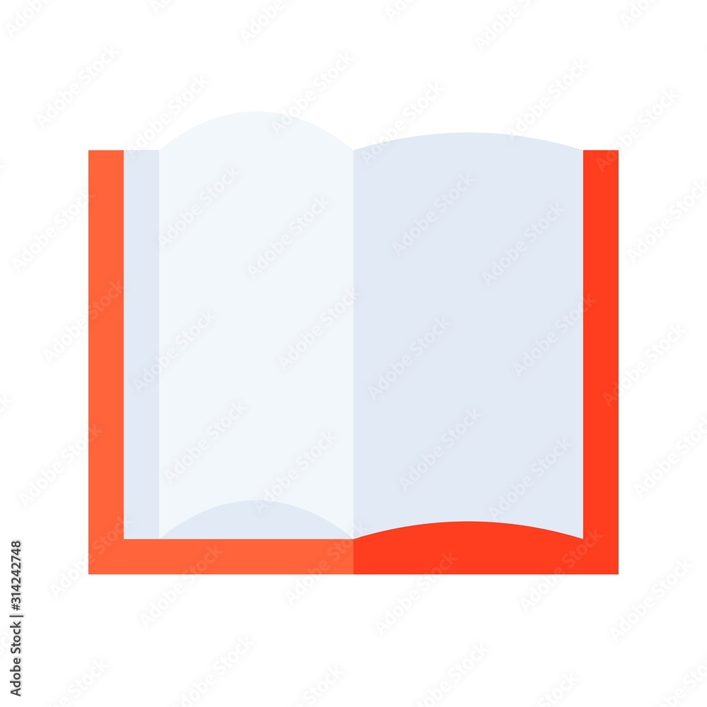 Open book vector illustration, flat style icon