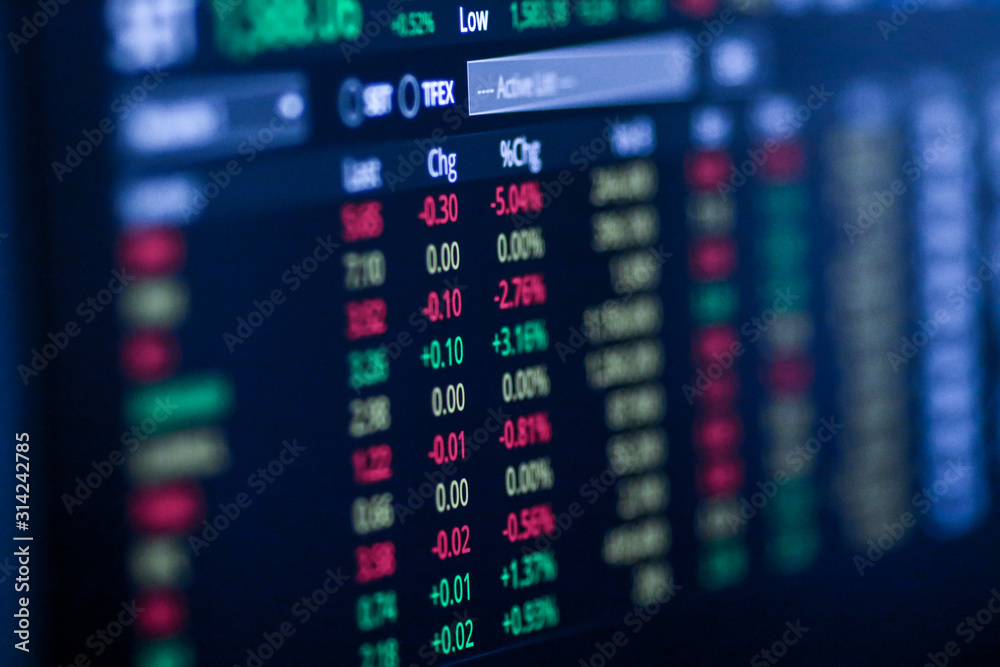 Stock exchange market chart, Stock market data on LED display. Business analysis concept. Stock exchange market chart, Stock market data on LED display. Business analysis concept.
