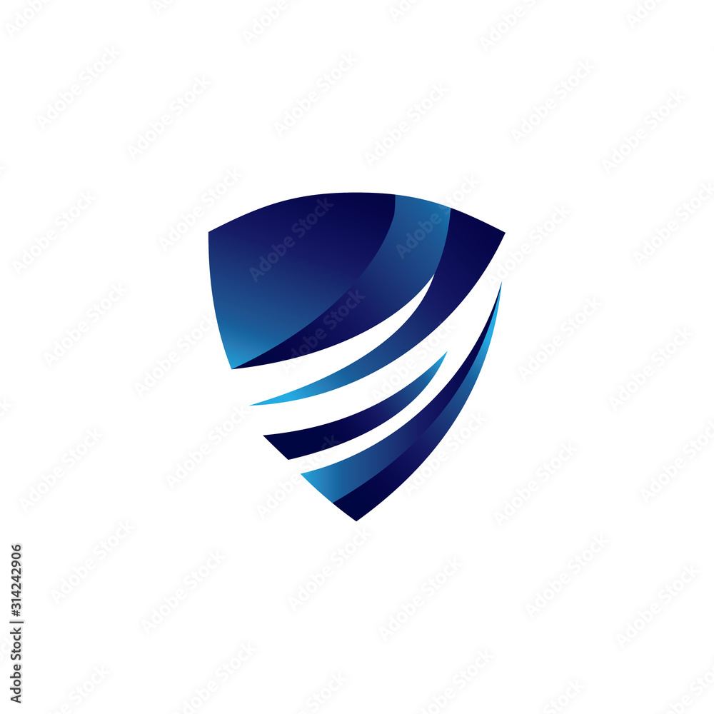 Shield logo protection icon vector. Modern design on white background. Shield logo protection icon vector. Modern design on white background.