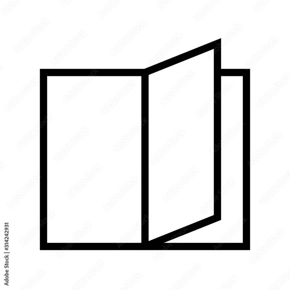 Open book vector illustration, filled style icon