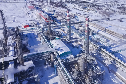 top view of the oil refinery