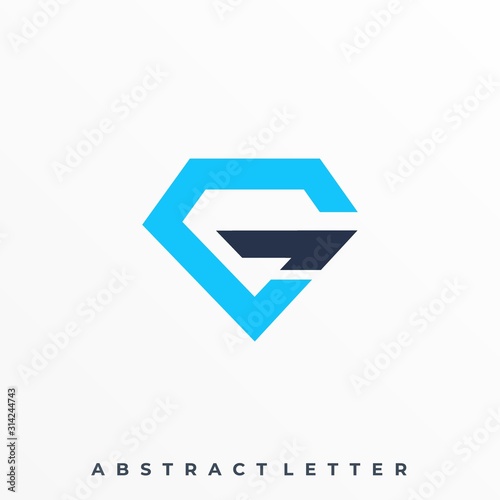 Diamond Letter Illustration Vector Template