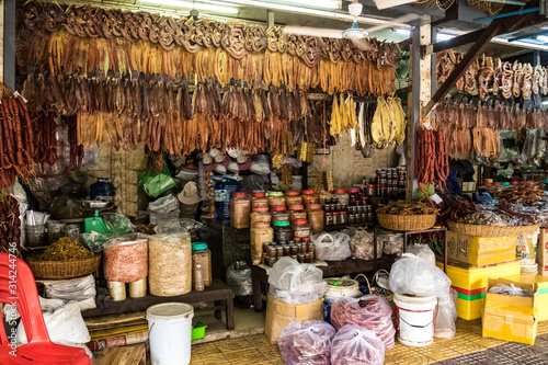 The Old Market with many souvenir stores in Siem Reap, Cambodia photo