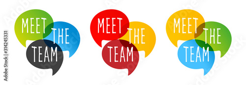 Meet the team on speech bubble