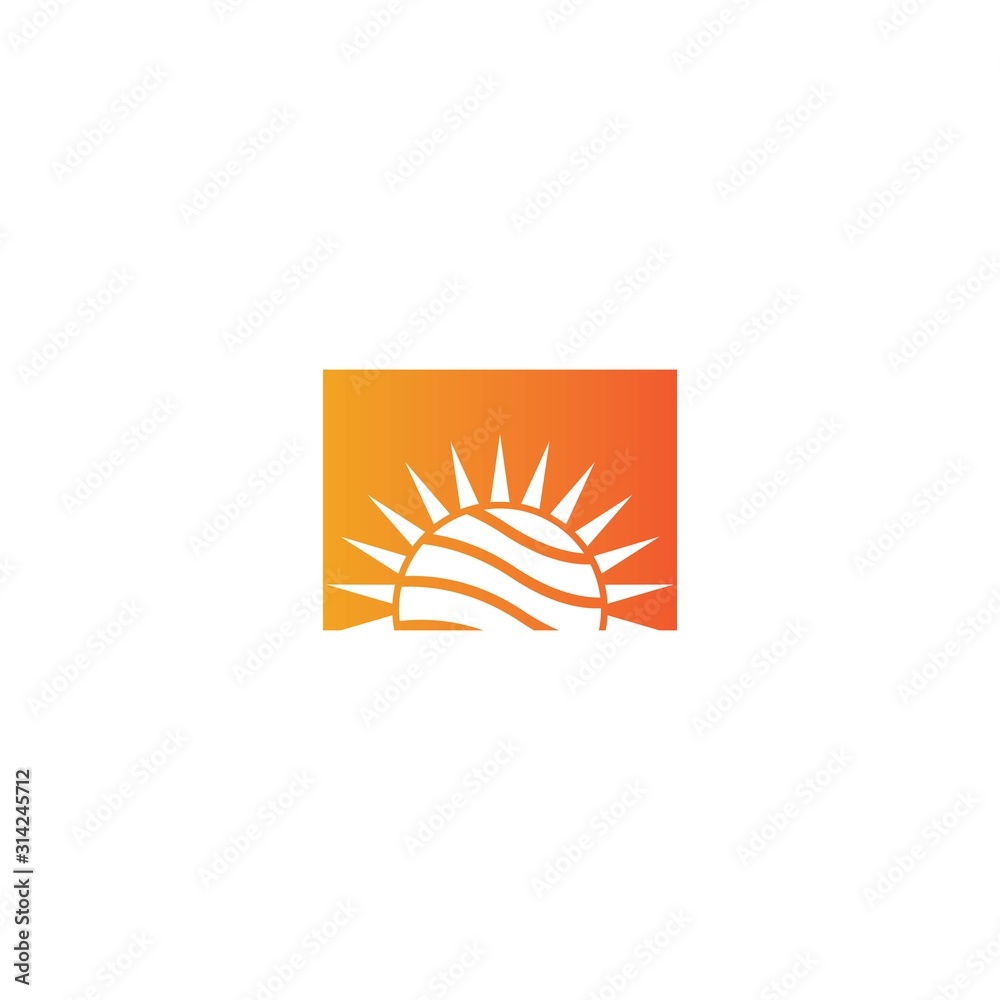 Sun logo template vector icon illustration