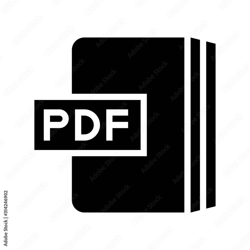 PDF book vector illustration, solid style icon PDF book vector illustration, solid style icon