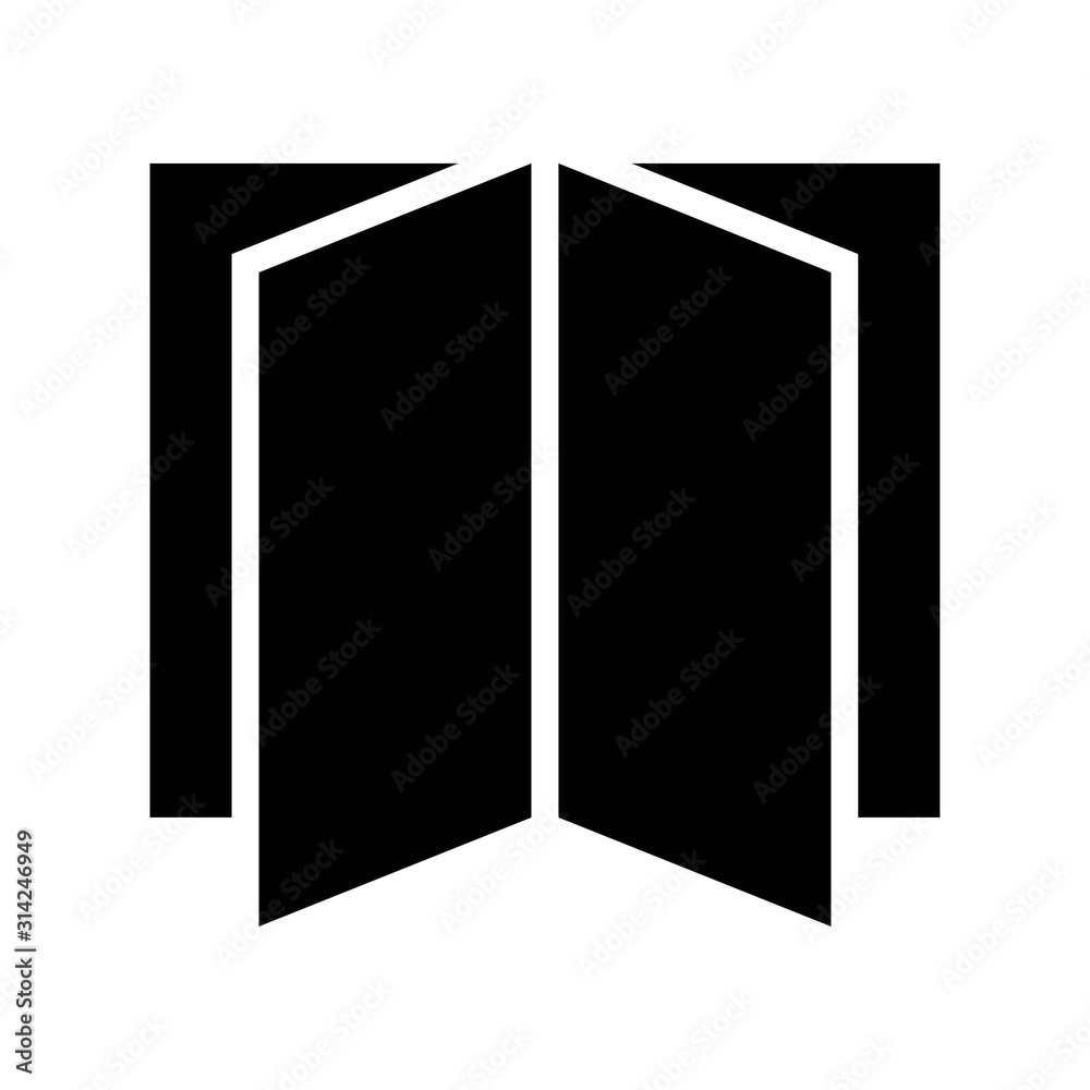 Open book vector illustration, solid style icon Open book vector illustration, solid style icon