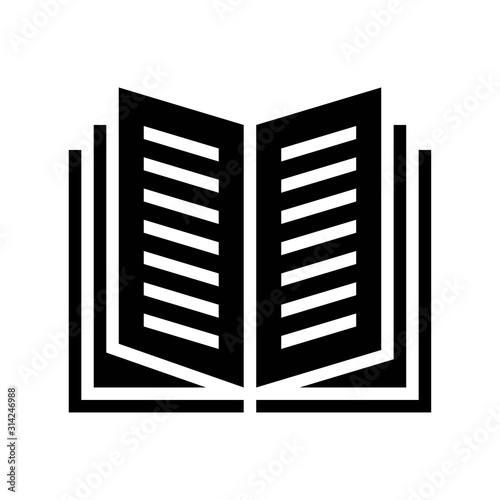 Open book vector illustration, solid style icon