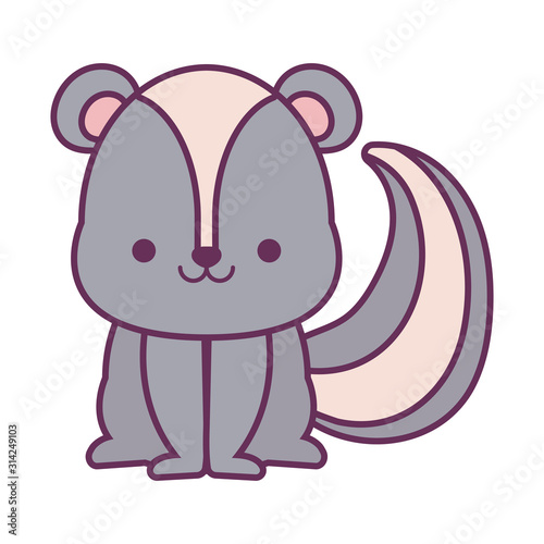 kawaii skunk cartoon vector design