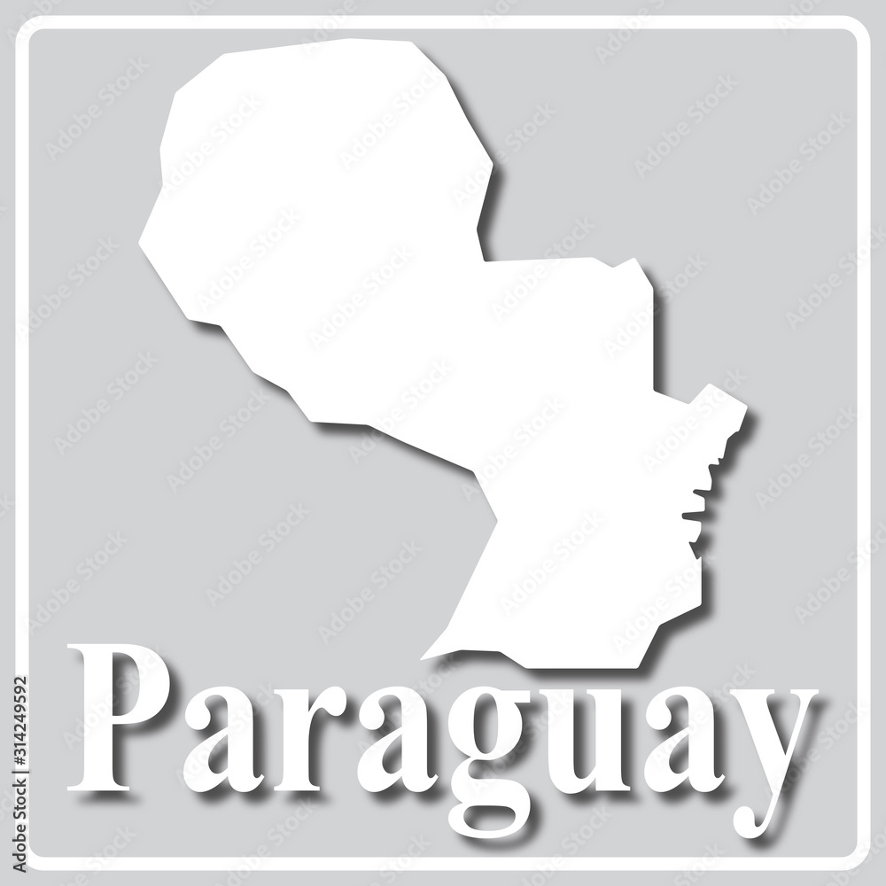 gray icon with white silhouette of a map Paraguay