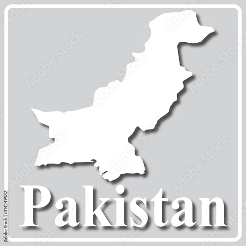 gray icon with white silhouette of a map Pakistan