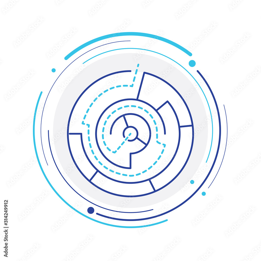 Circular maze isolated stock illustration Circular maze isolated stock illustration
