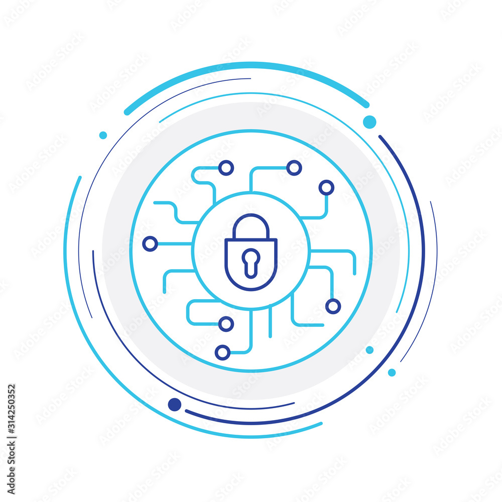 Digital secure icon stock illustration Digital secure icon stock illustration