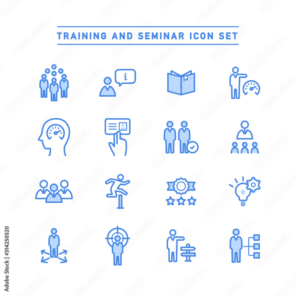 TRAINING AND SEMINAR ICON SET TRAINING AND SEMINAR ICON SET
