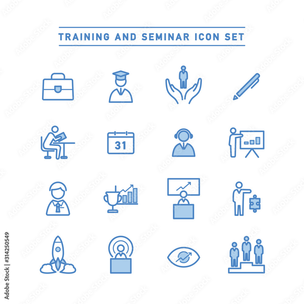 TRAINING AND SEMINAR ICON SET TRAINING AND SEMINAR ICON SET