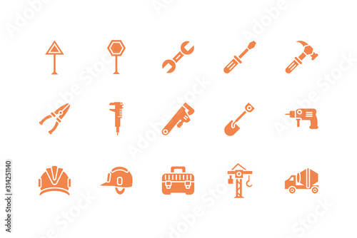 Isolated construction tools icon set vector design