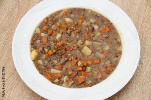 delicious freshly made lentil soup