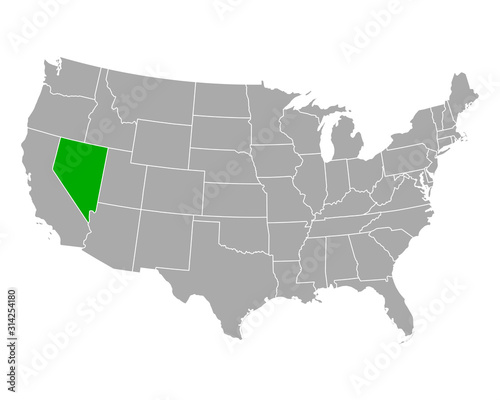 Karte von Nevada in USA
