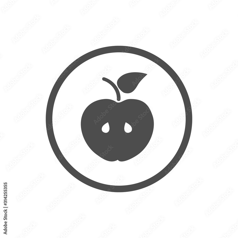 Obraz premium Apple fruit icon set design template vector isolated