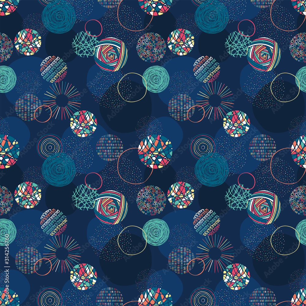 Cute hand drawn doodle circles seamless pattern, abstract and modern background, great for textiles, banners, wallpapers, wrapping - vector design Cute hand drawn doodle circles seamless pattern, abstract and modern background, great for textiles, banners, wallpapers, wrapping - vector design