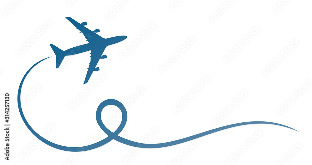 Symbol of flying blue airplane. Symbol of flying blue airplane.
