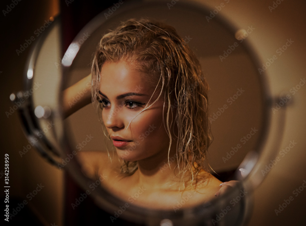 Blonde Girl Taking A Hot Bath