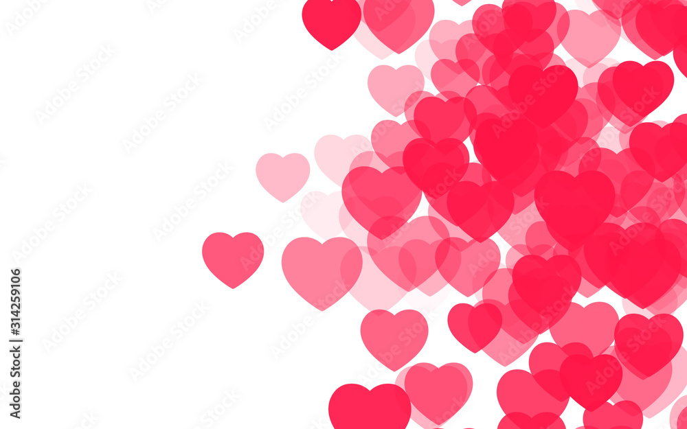 Valentine day pink red hearts on white background. Valentine day pink red hearts on white background.
