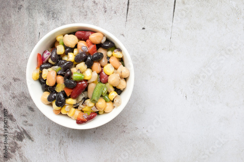 Healthy Four Bean Salad in a Bowl photo