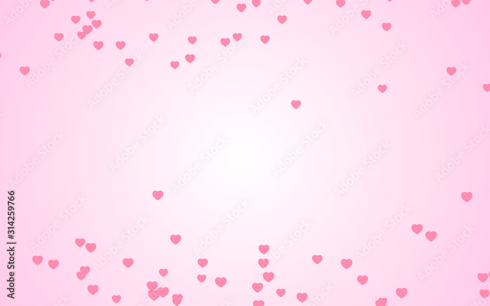 Valentine day pink hearts on pink background.