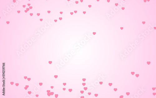 Valentine day pink hearts on pink background.