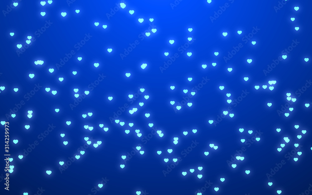 Fototapeta premium Valentine day white hearts on blue background.