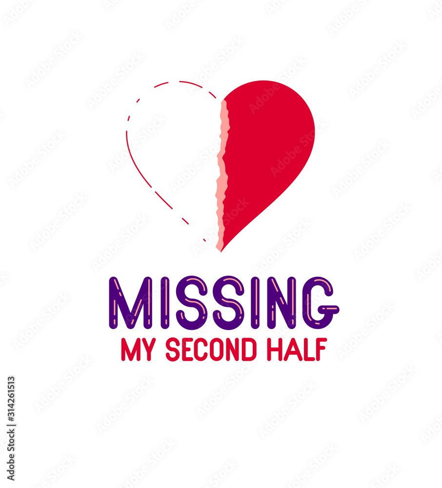 Broken heart icon lonely and missing mate lover girlfriend ...
