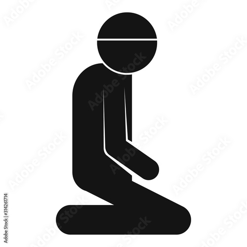 Man namaz icon. Simple illustration of man namaz vector icon for web design isolated on white background