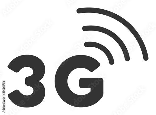 3G vector icon. Flat 3G symbol is isolated on a white background. photo