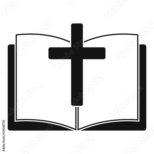 Bible book icon. Simple illustration of bible book vector icon for web design isolated on white background