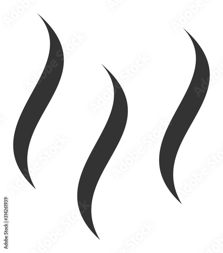 Aroma steam vector icon. Flat Aroma steam symbol is isolated on a white background.