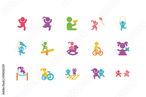 Isolated set of boys and girls avatars vector design