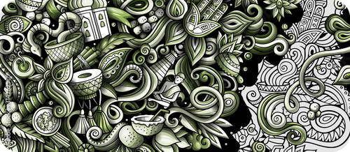 India hand drawn doodle banner. Cartoon detailed flyer.
