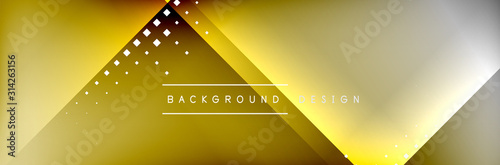 Abstract background - squares and lines composition created with lights and shadows. Technology or business digital template