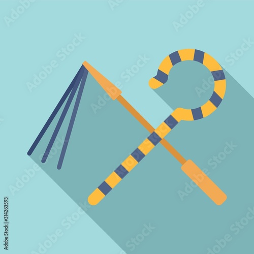 Egypt pharaoh tools icon. Flat illustration of Egypt pharaoh tools vector icon for web design
