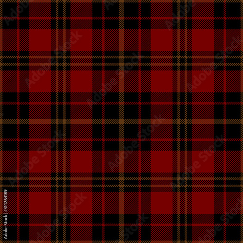 Red, black and brown tartan plaid. Stylish textile pattern.