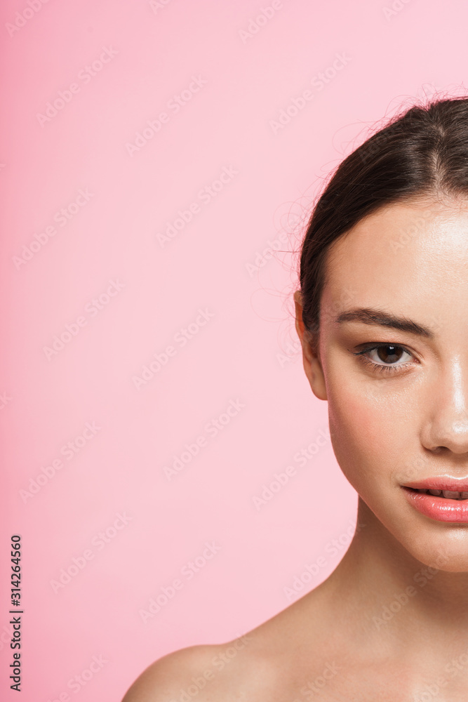 Beauty portrait of a beautiful young topless brunette woman Beauty portrait of a beautiful young topless brunette woman