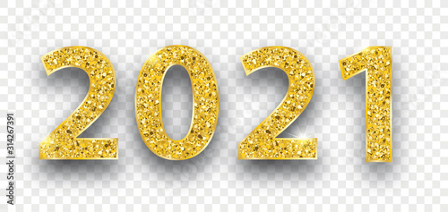 2021 Golden Glitter Transparent