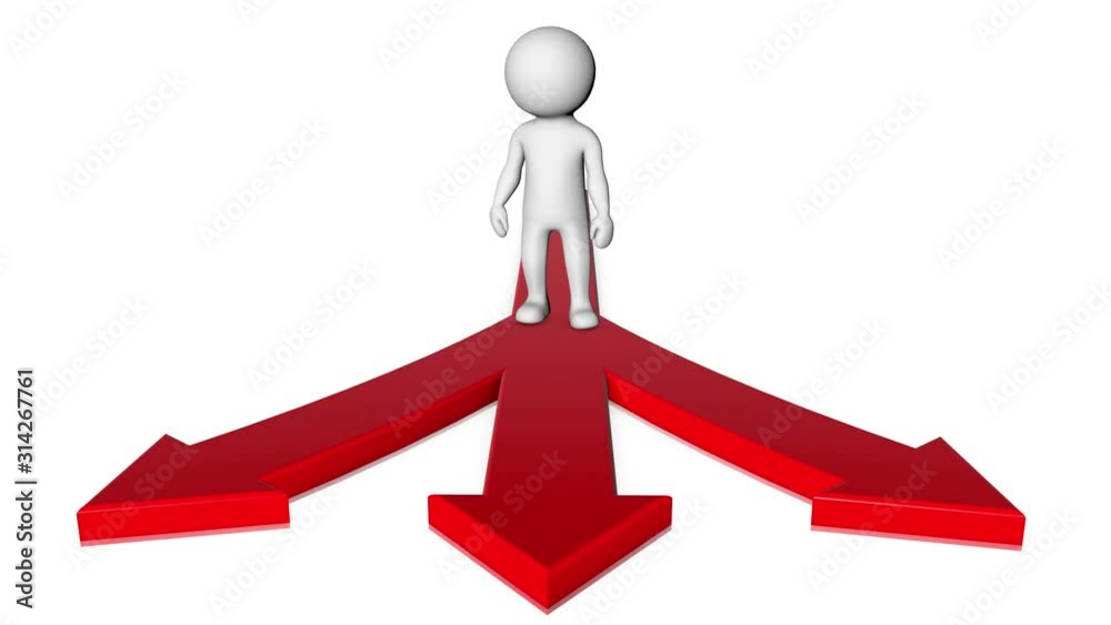 3D White Character : Path Hesitation 3D White Character : Path Hesitation