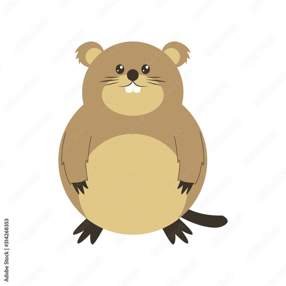 Cute Groundhog illustration, happy groundhog day Cute Groundhog illustration, happy groundhog day
