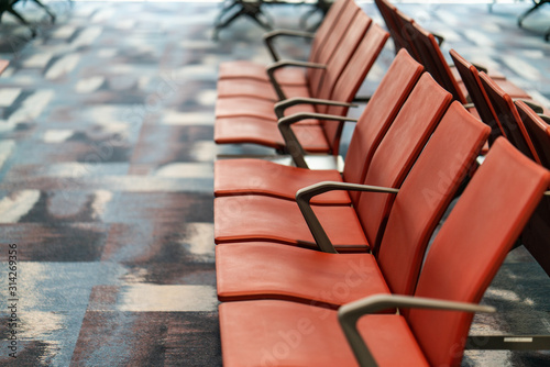 Obraz na płótnie Chairs in modern airport terminal w salonie