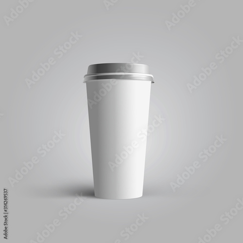 Paper coffee cup mock up on transparent background. 