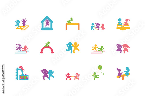 Isolated set of boys and girls avatars vector design